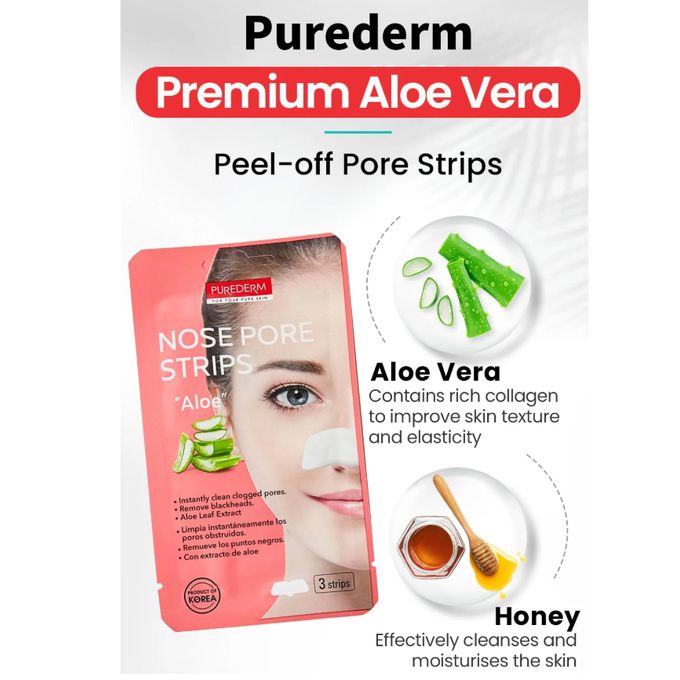Purederm Nose Pore Strips Aloe 3Pcs