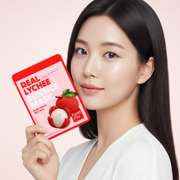 FARMSTAY REAL LYCHEE ESSENCE MASK