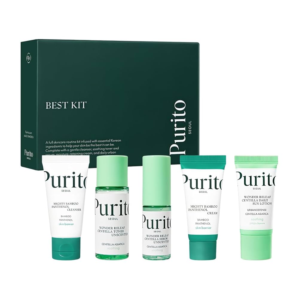 PURITO SEOUL BEST KIT (Cleanser+Toner+Serum+Cream+Sun Lotion)