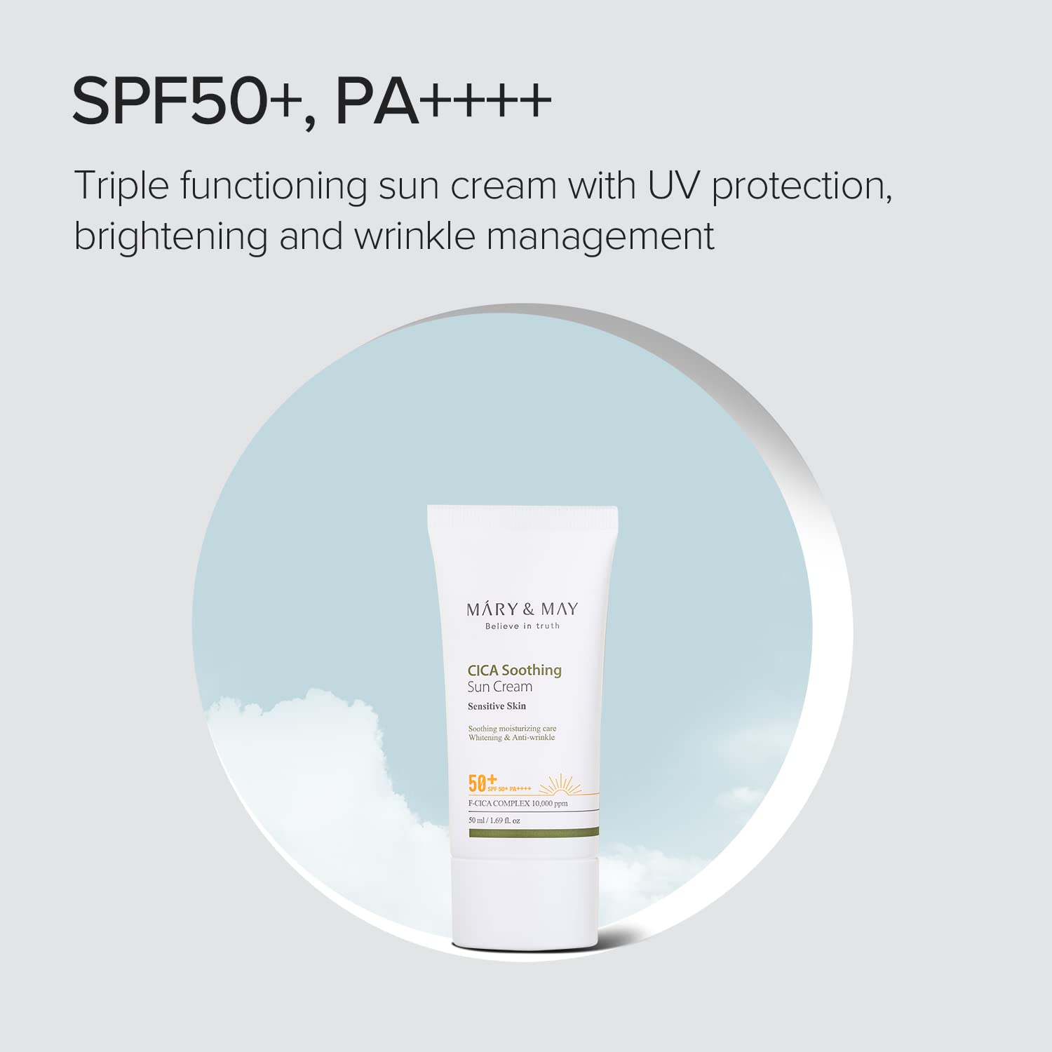 MARY&MAY CICA Soothing Sun Cream SPF50+ PA++++ 50ml