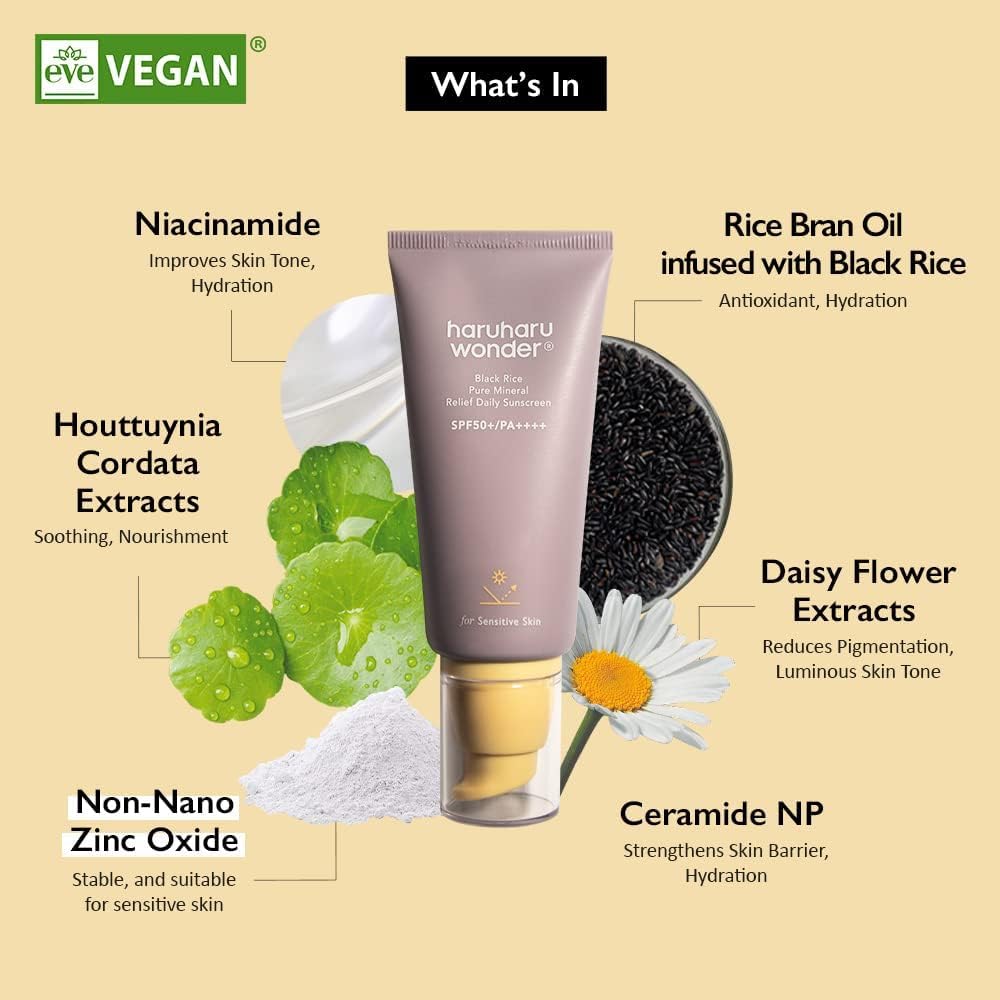 HARUHARU WONDER Black Rice Pure Mineral Relief Daily Sunscreen SPF50+ PA++++ 50ml