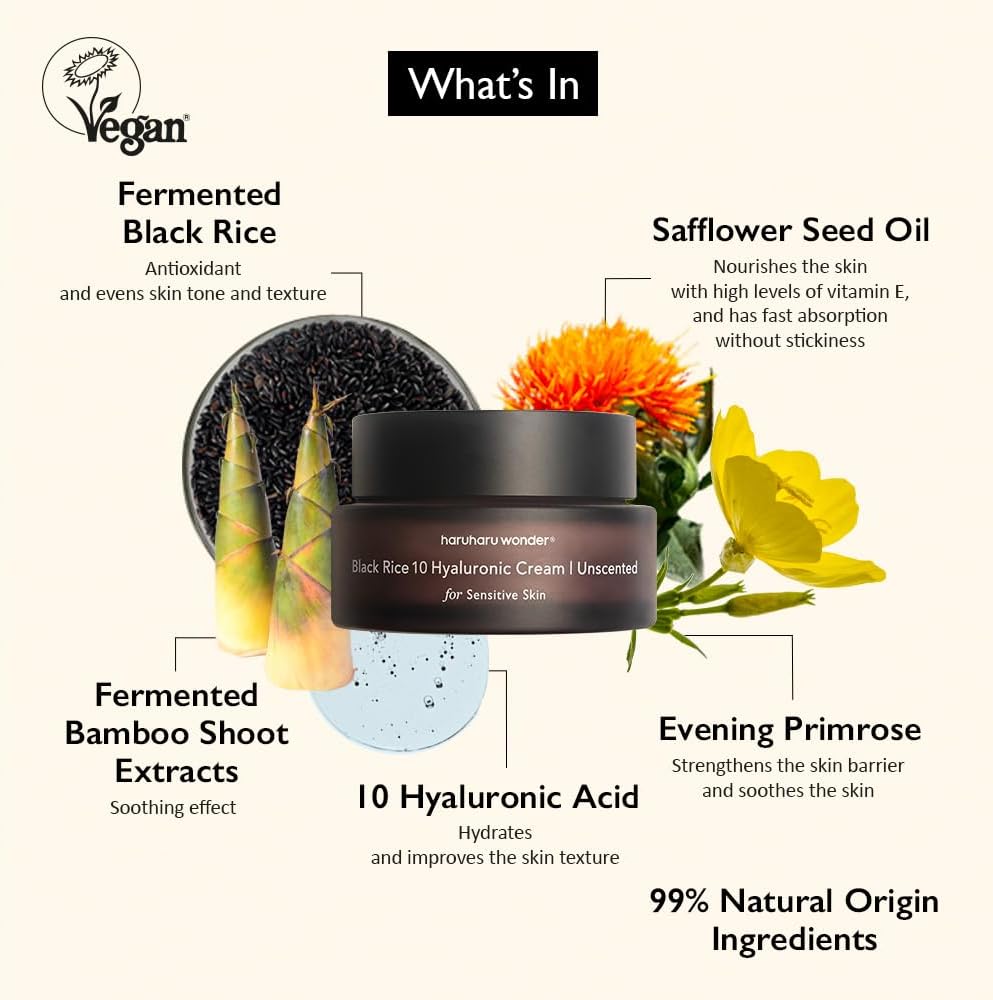 HARUHARU WONDER Black Rice Hyaluronic Cream Unscented (for Sensitive Skin) 50ml