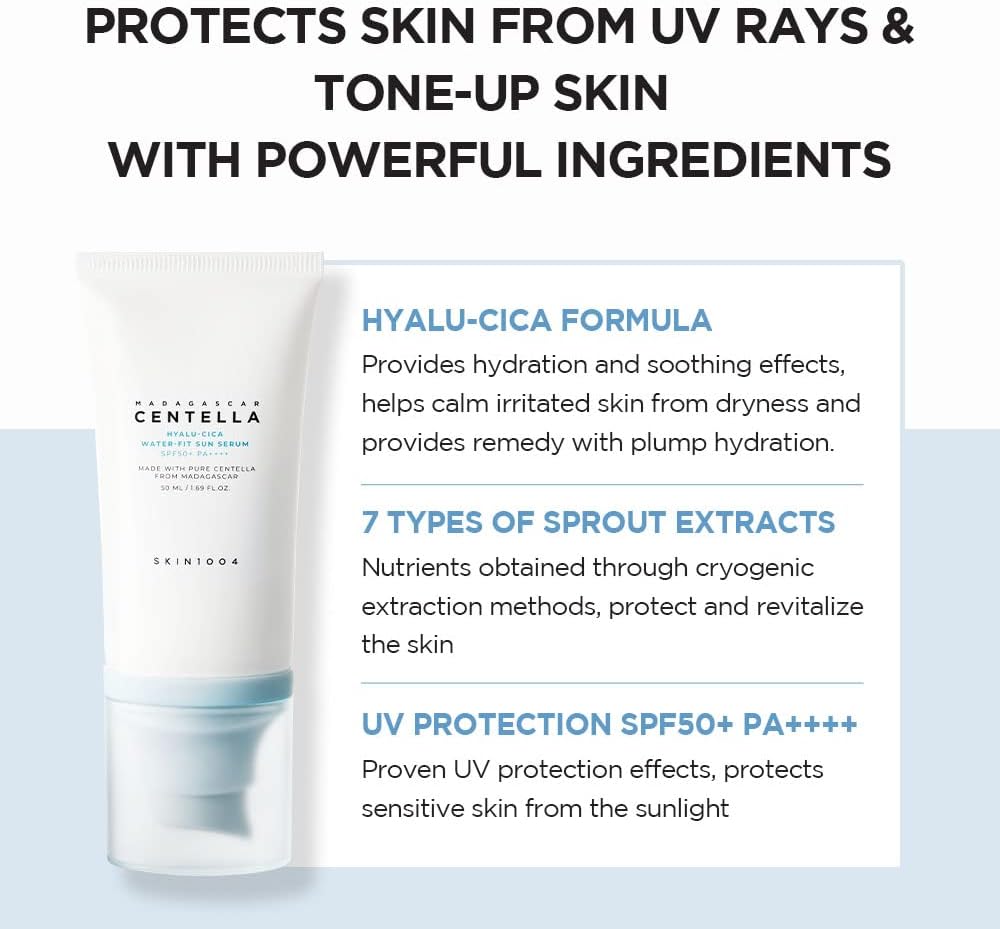 SKIN1004 Madagascar Centella Hyalu-Cica Water-Fit Sun Serum 50ml x 2 (Twin Pack)