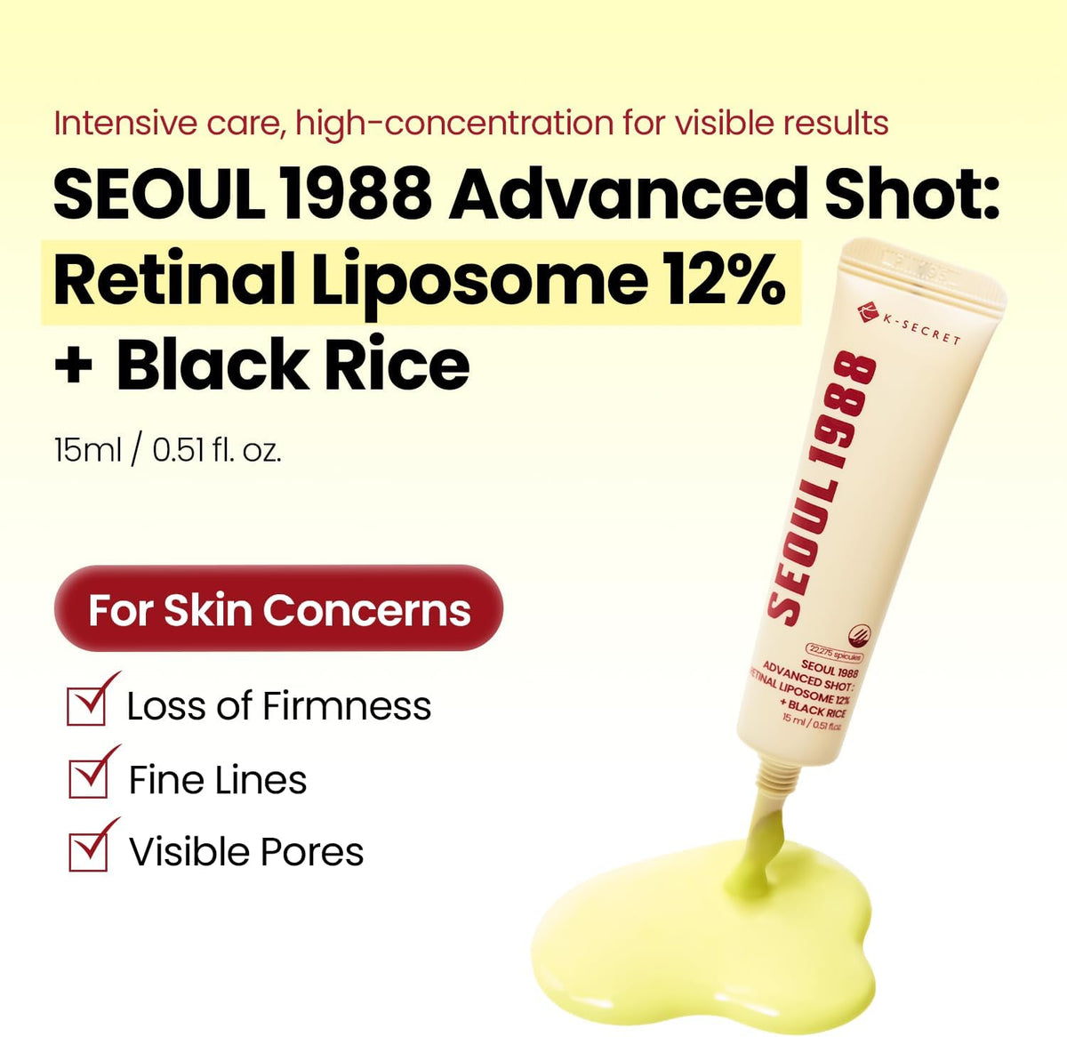 K-SECRET SEOUL 1988 Advanced Shot Retinal Liposome 12% + Black Rice 15ml
