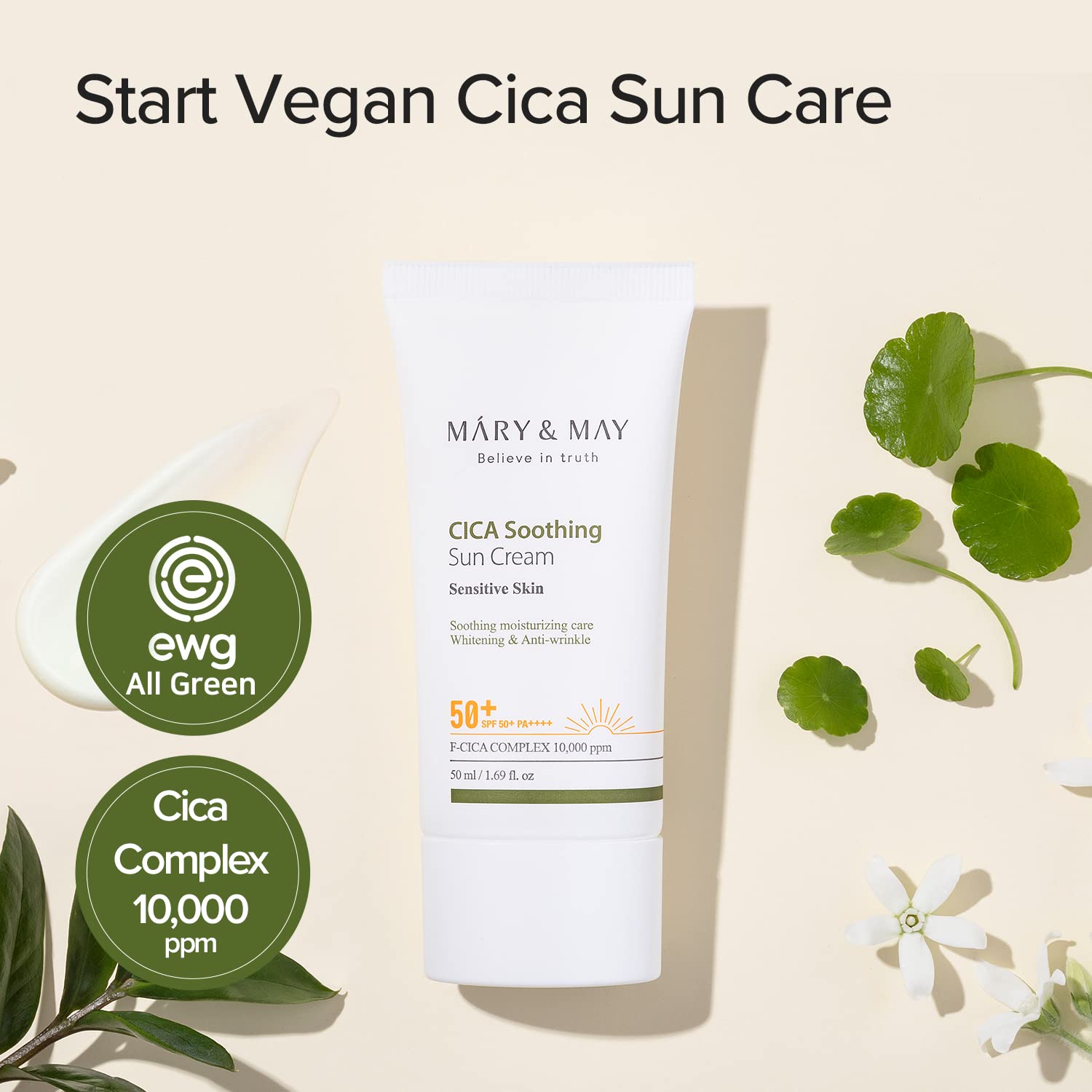 MARY&MAY CICA Soothing Sun Cream SPF50+ PA++++ 50ml