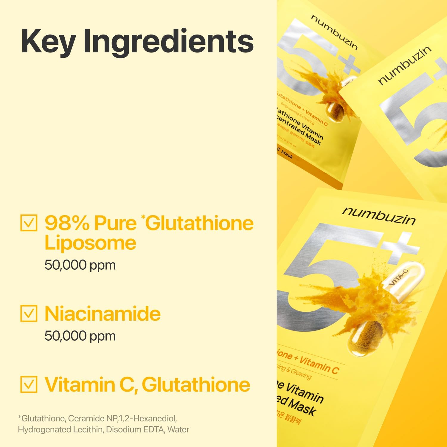 NUMBUIZIN No.5+ Glutathione Vitamin Concentrated Mask 1 sheet