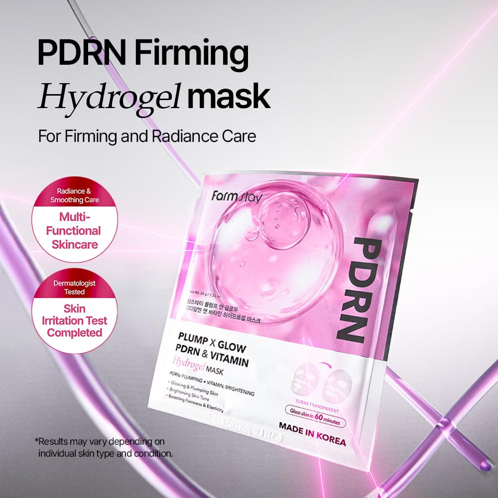 FARMSTAY Plump x Glow PDRN & Vitamin Hydrogel Mask 1 sheet