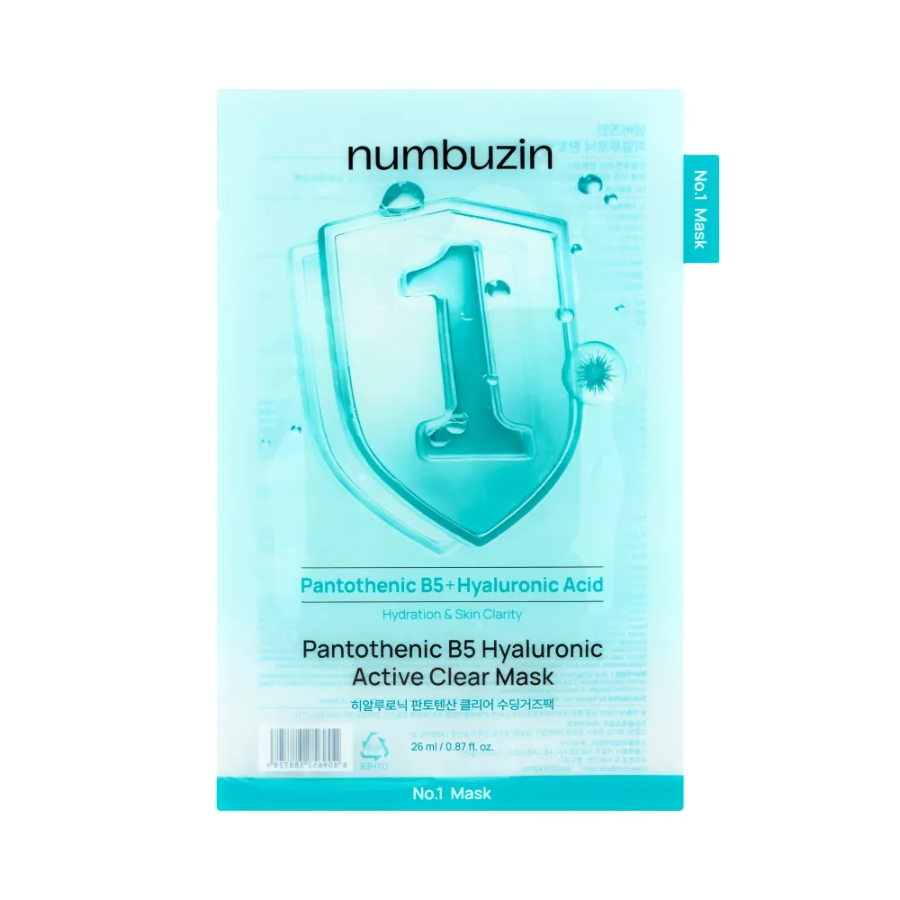 Numbuzin No.1 Pantothenic B5 Hyaluronic Active Clear Mask (10ea)