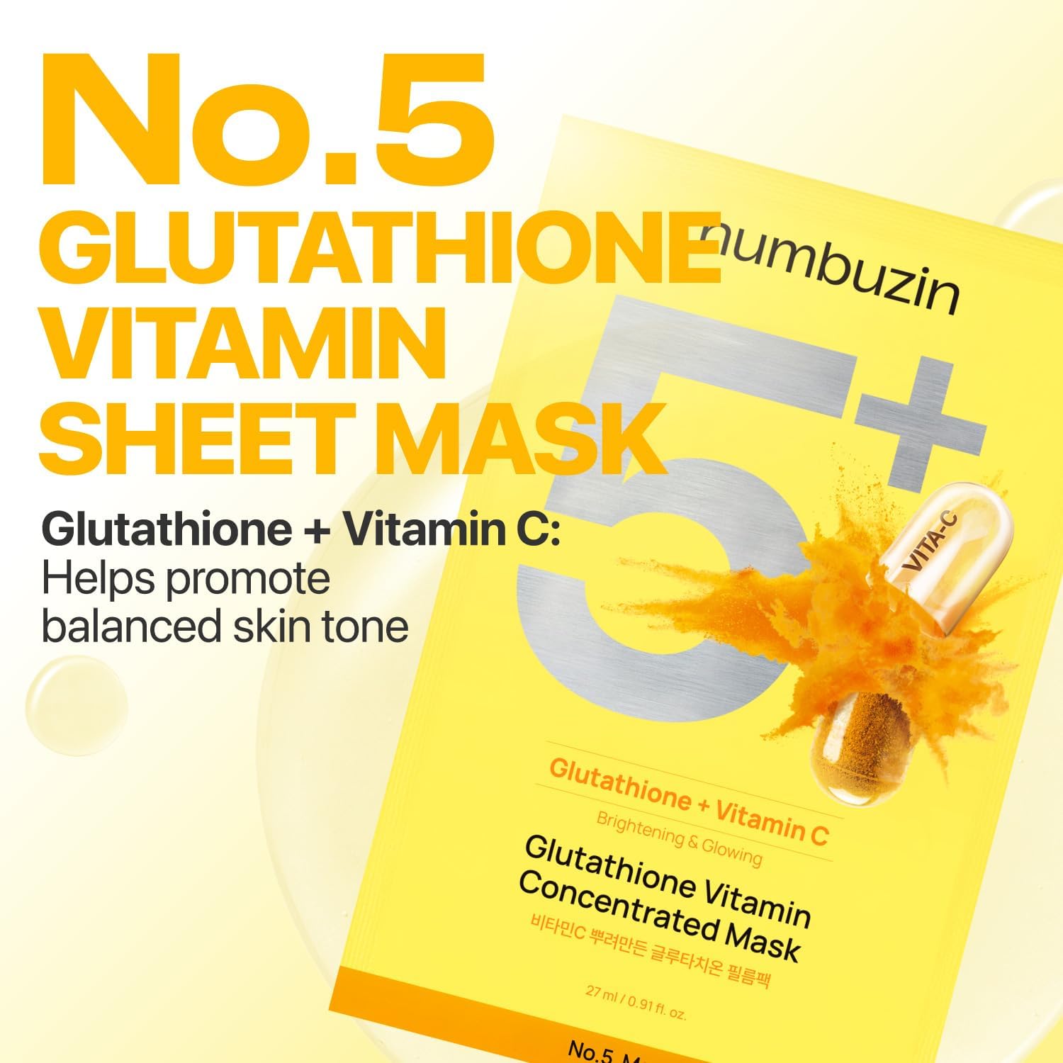 NUMBUIZIN No.5+ Glutathione Vitamin Concentrated Mask 1 sheet