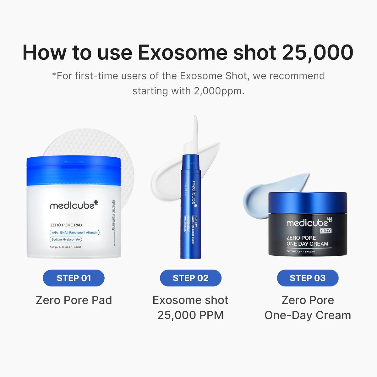 MEDICUBE One Day Exosome Shot Pore Ampoule 25000 13ml
