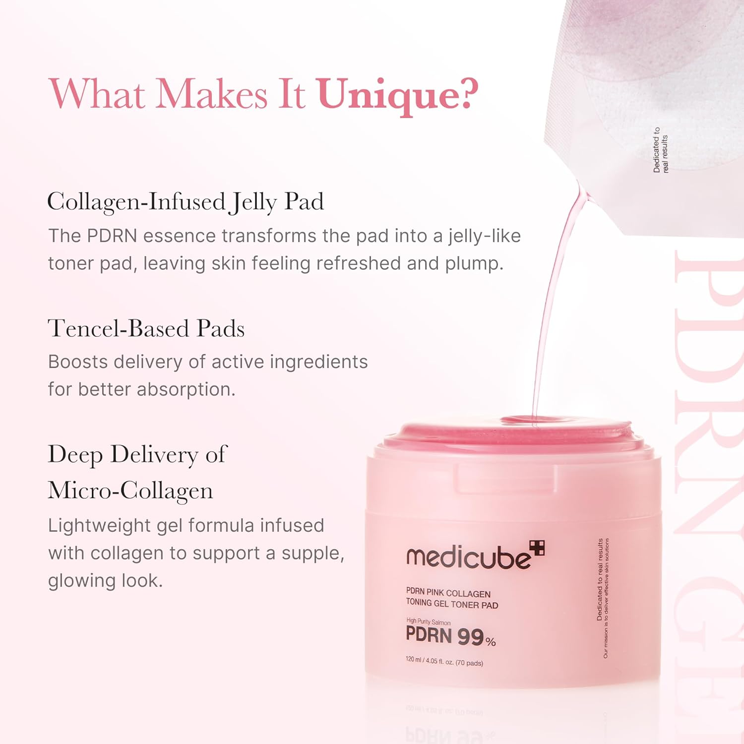 MEDICUBE PDRN Pink Collagen Toning Gel Toner Pads 120ml 70pads