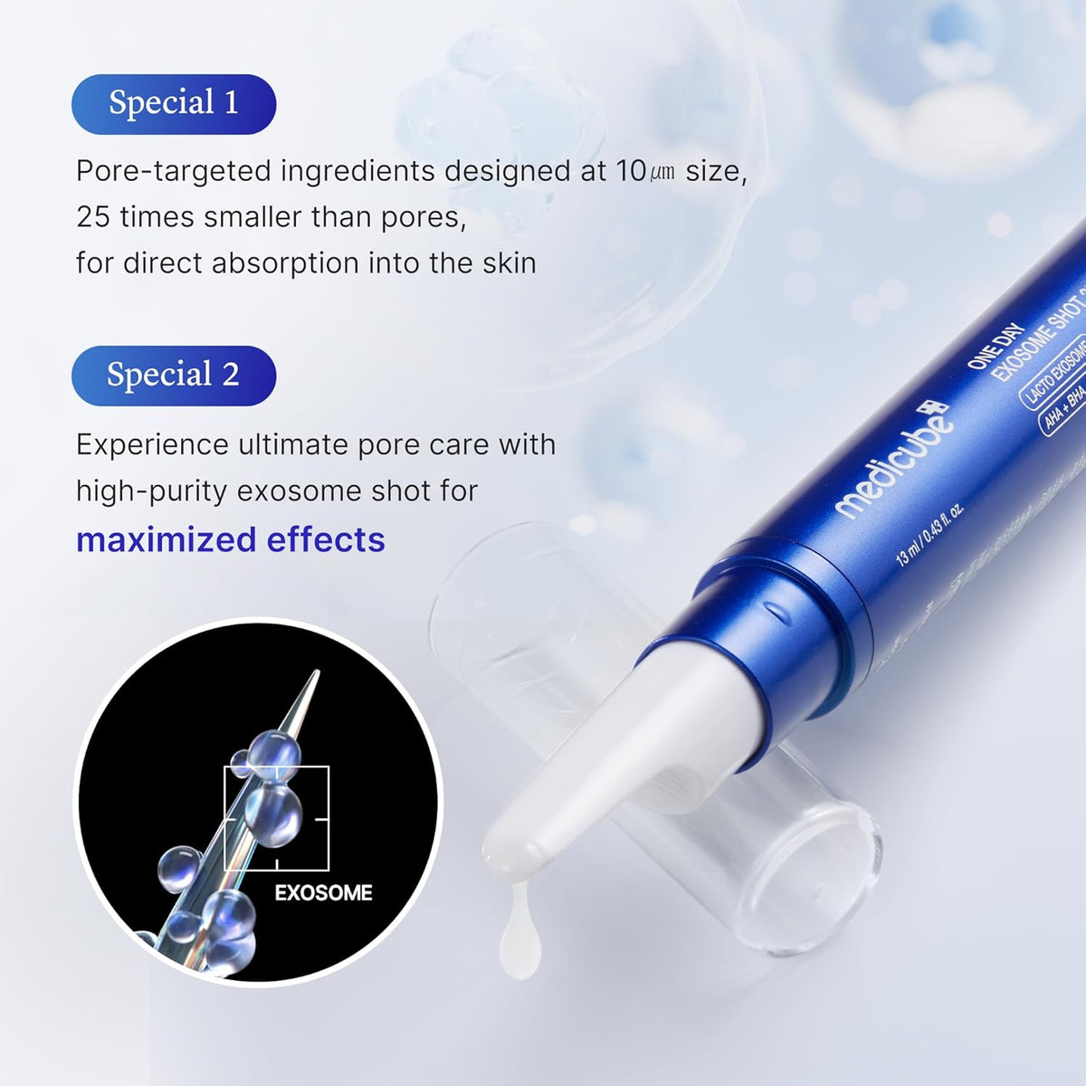 MEDICUBE One Day Exosome Shot Pore Ampoule 25000 13ml