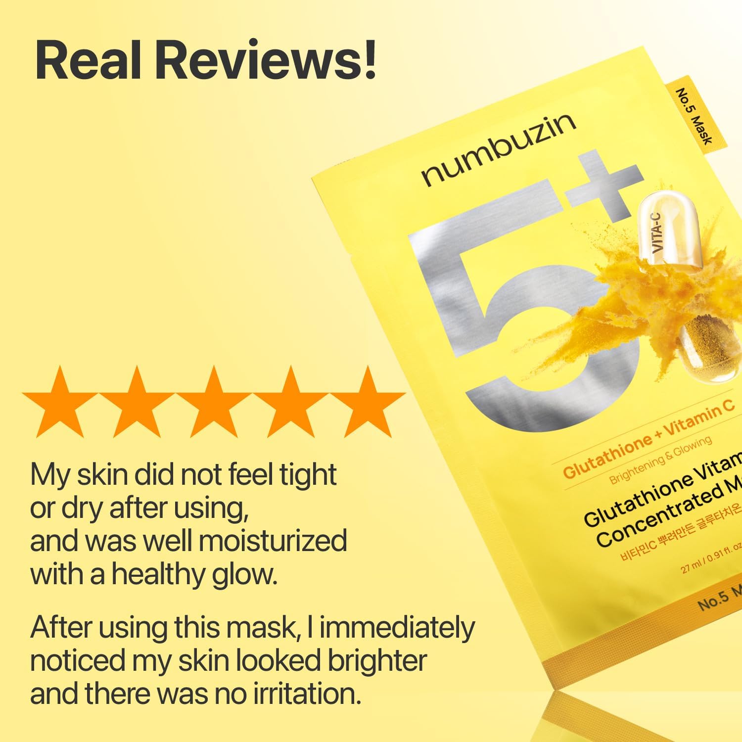 NUMBUIZIN No.5+ Glutathione Vitamin Concentrated Mask 1 sheet