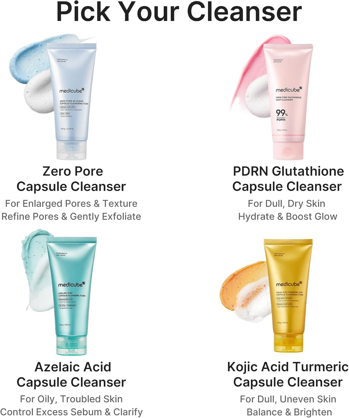 MEDICUBE Kojic Acid Turmeric Vita Capsule Cleansing Foam 120g