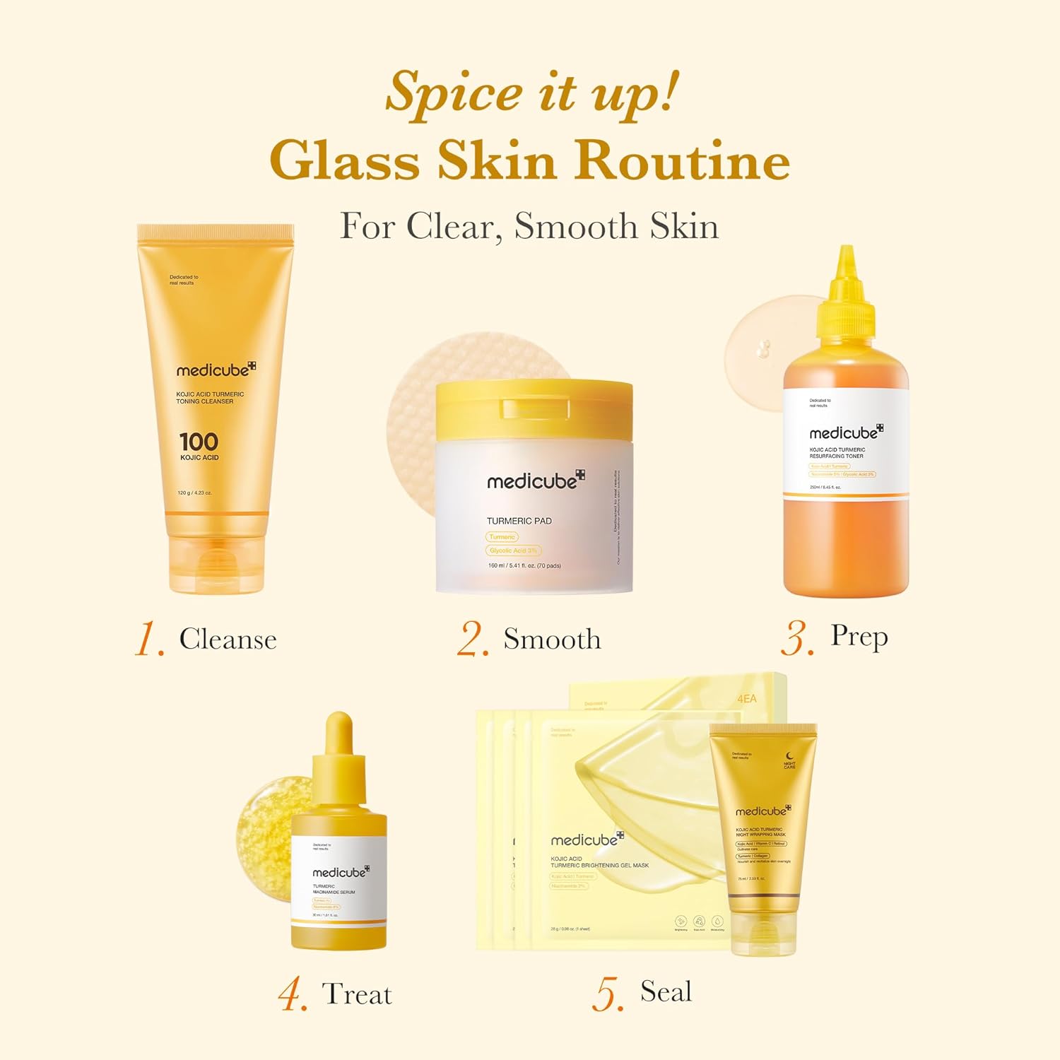 MEDICUBE Kojic Acid Turmeric Pad 70 Pads