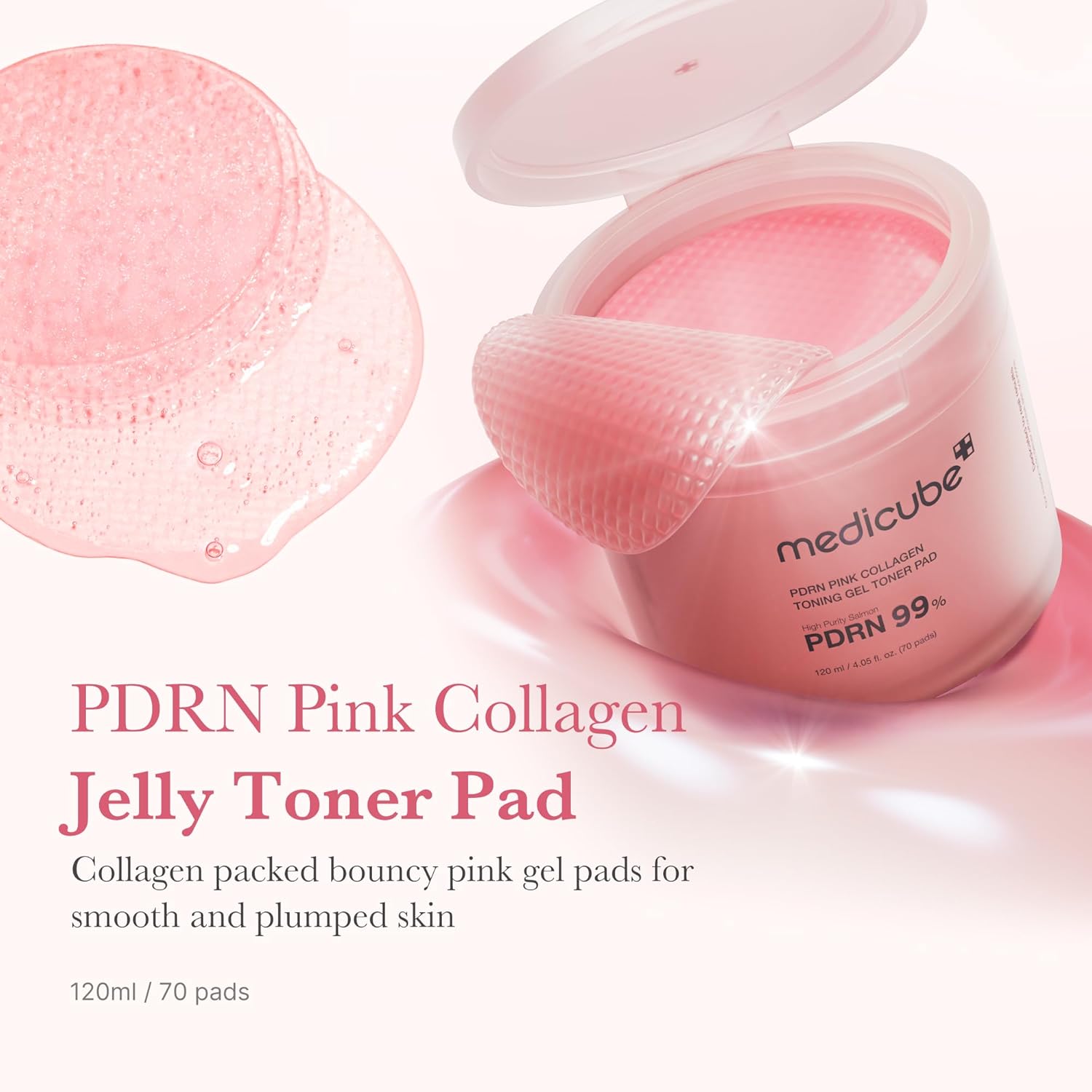 MEDICUBE PDRN Pink Collagen Toning Gel Toner Pads 120ml 70pads