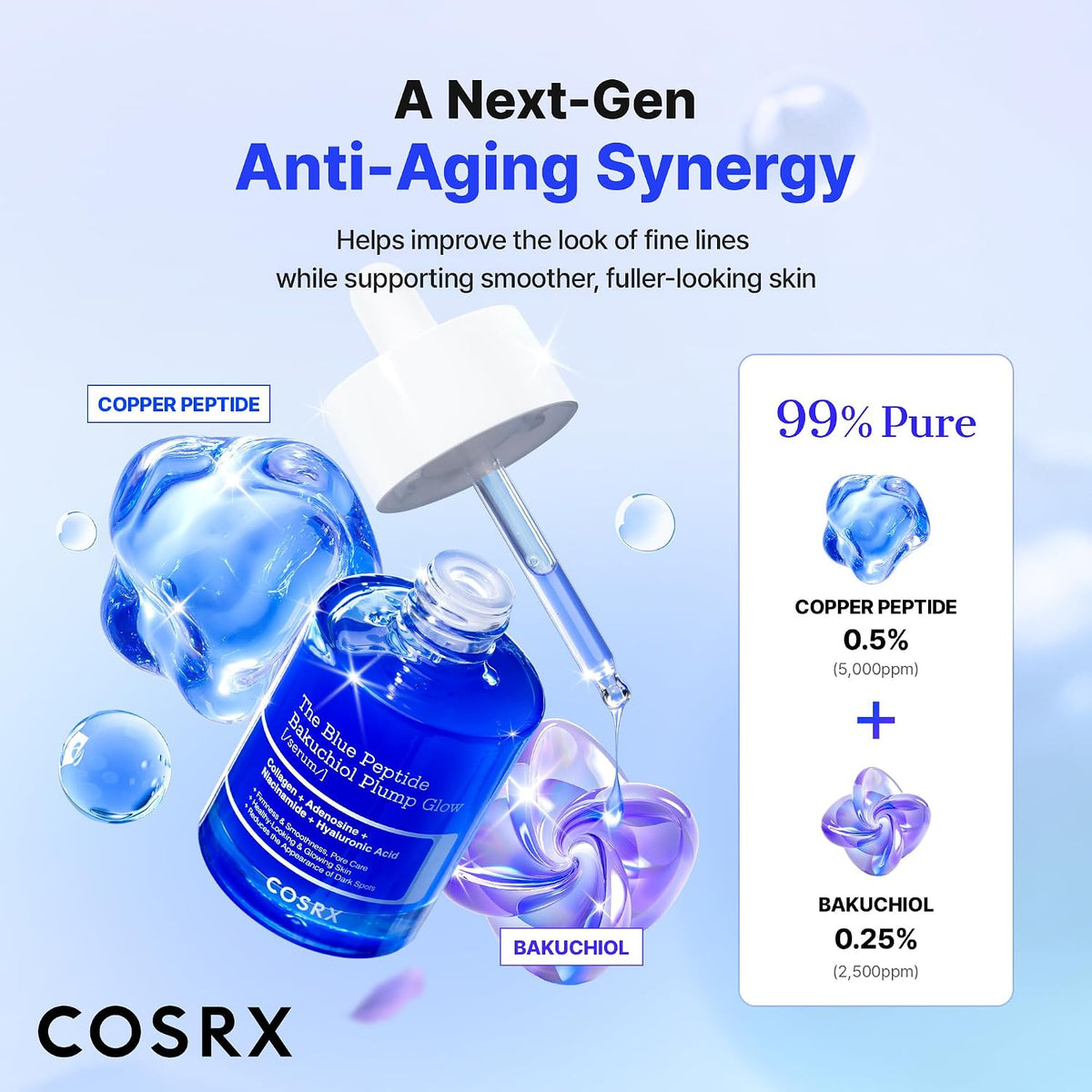COSRX The Blue Peptide Bakuchiol Plump Glow Serum 50ml