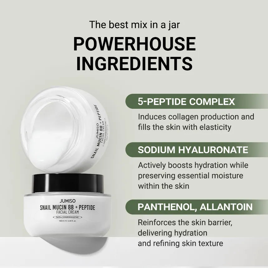 JUMISO Snail Mucin 88 + Peptide Facial Cream 100ml