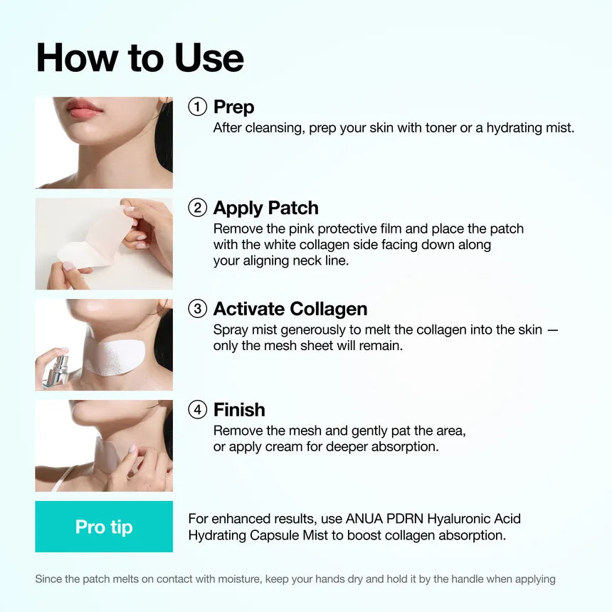 ANUA PDRN Collagen Melting Patch For Neck 4pcs