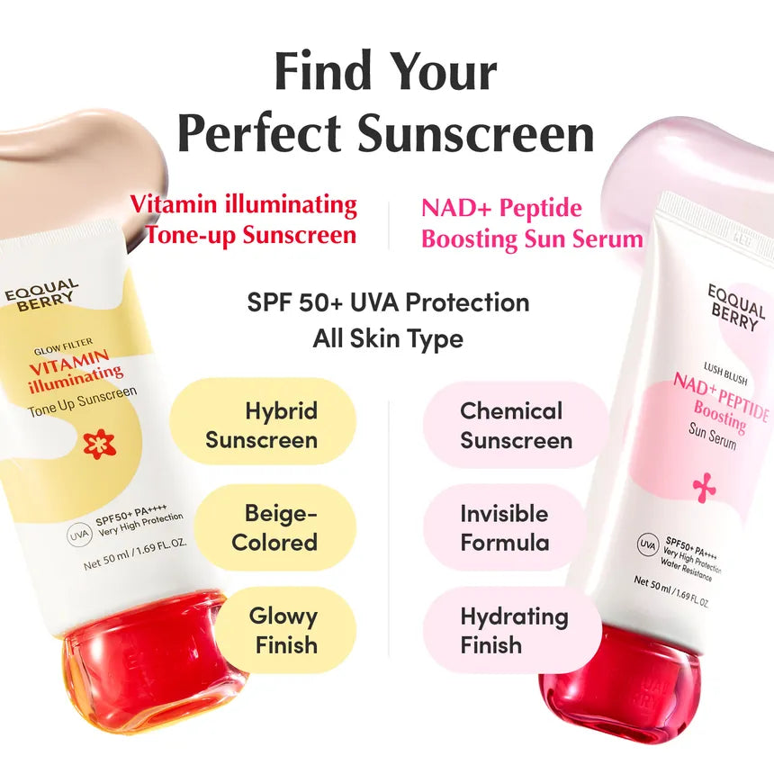 EQQUALBERRY  NAD+ Peptide Boosting Sun Serum 50ml