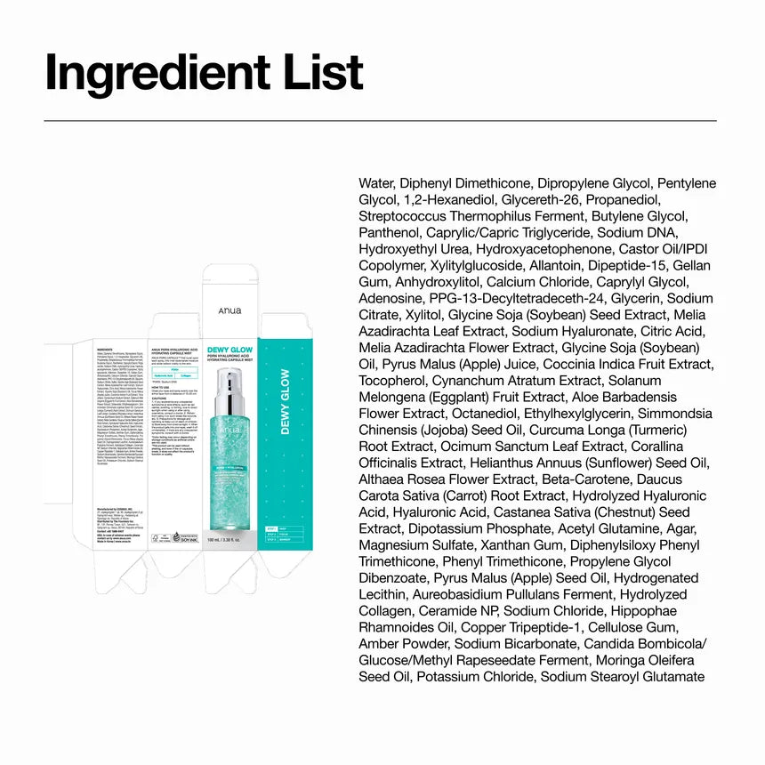 ANUA PDRN Hyaluronic Acid Hydrating Capsule Mist 100ml