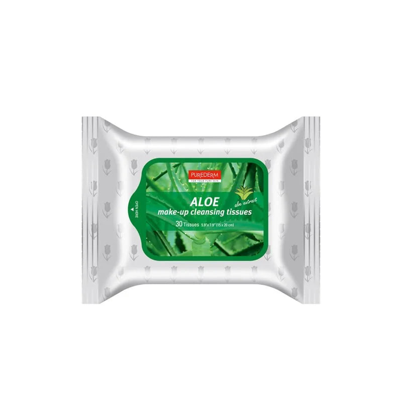 PUREDERM Natural Make-up Cleansing Tissues "Aloe"