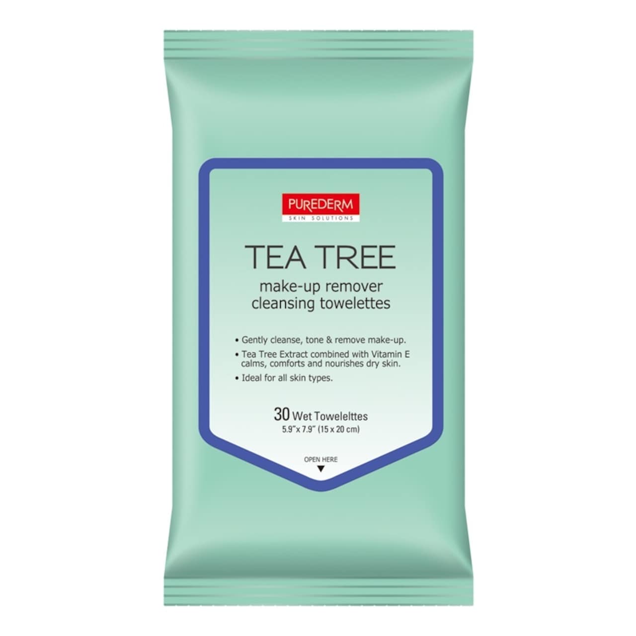 PUREDERM Tea Tree Make-up Remover Cleansing Towelettes 30pcs