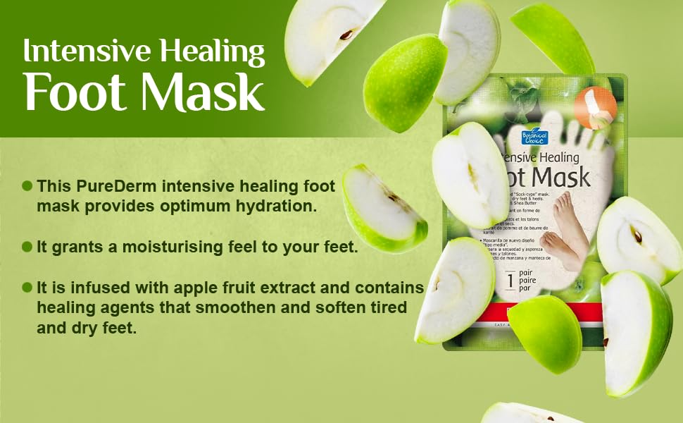 PUREDERM Intensive Healing Foot Mask Green Apple
