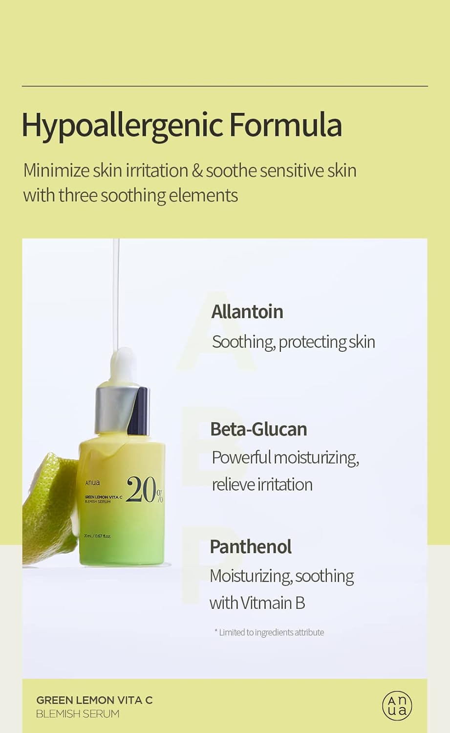 ANUA Green Lemon Vita C 20% Blemish Serum 20ml