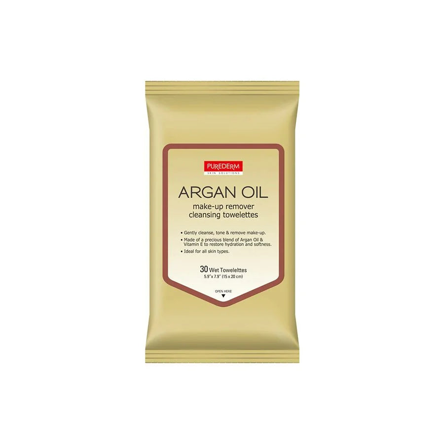 PUREDERM ARGAN OIL make-up remover cleansing towelettes 30pcs